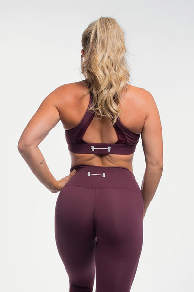 Luna Sports Bra - Plum - photo from back #color_plum