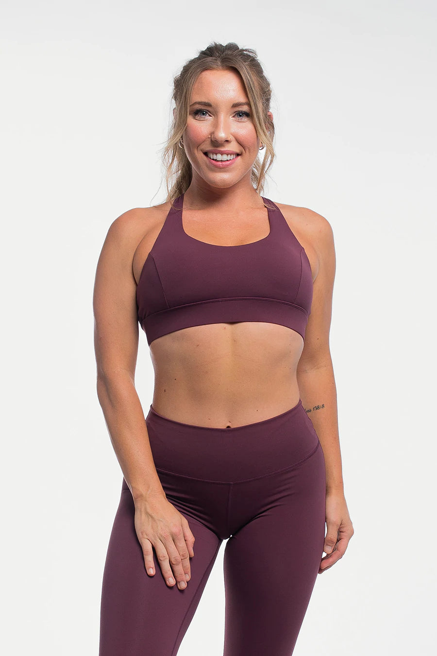 Luna Sports Bra - Plum - photo from front #color_plum