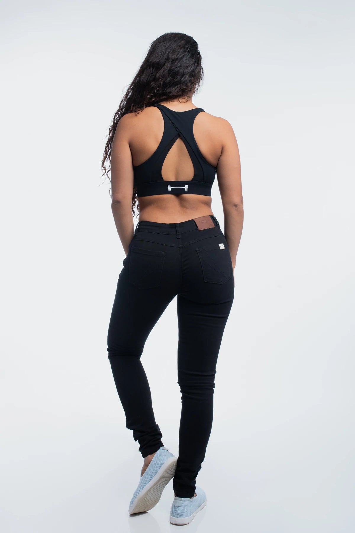 Barbell Womens Athletic Chino Pant- Jet Black - photo from back #color_jet-black